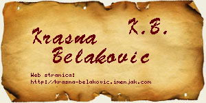 Krasna Belaković vizit kartica